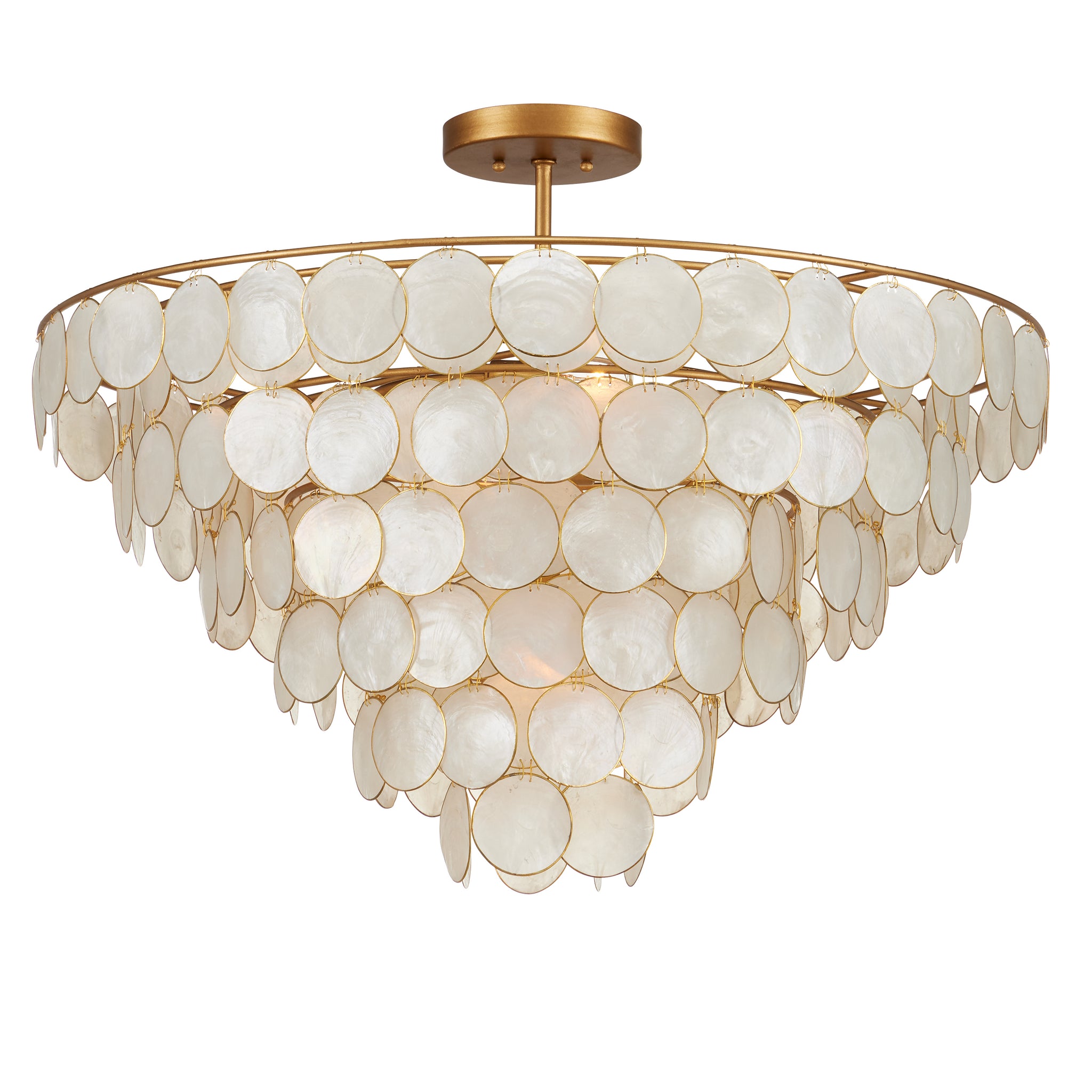 Currey & Company Bon Vivant 30.25" Capiz Shell 5 Light Chandelier
