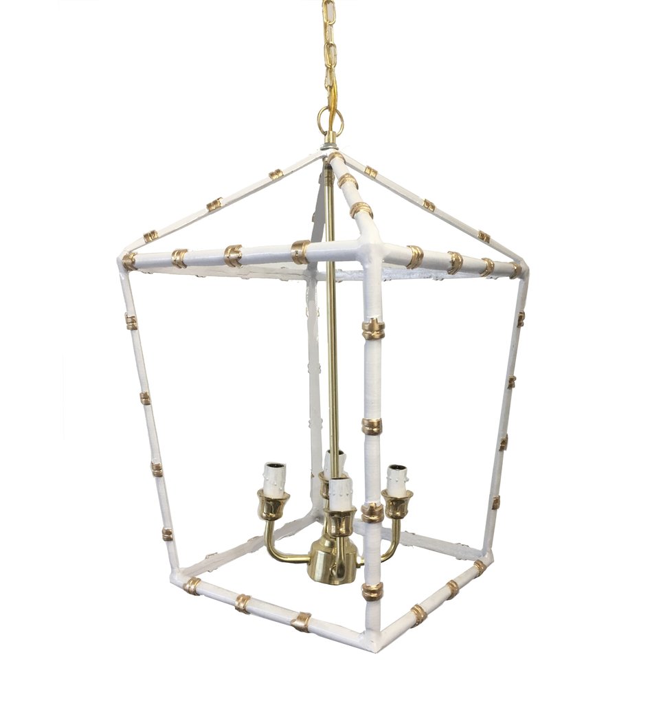 Dana Gibson Bamboo Lantern Chandelier Light