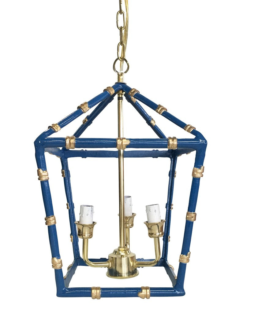Dana Gibson Bamboo Chandelier in Navy Blue