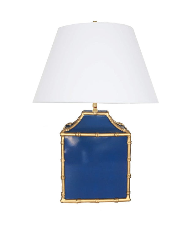 Dana Gibson Pagoda Lamp in Blue and Gold