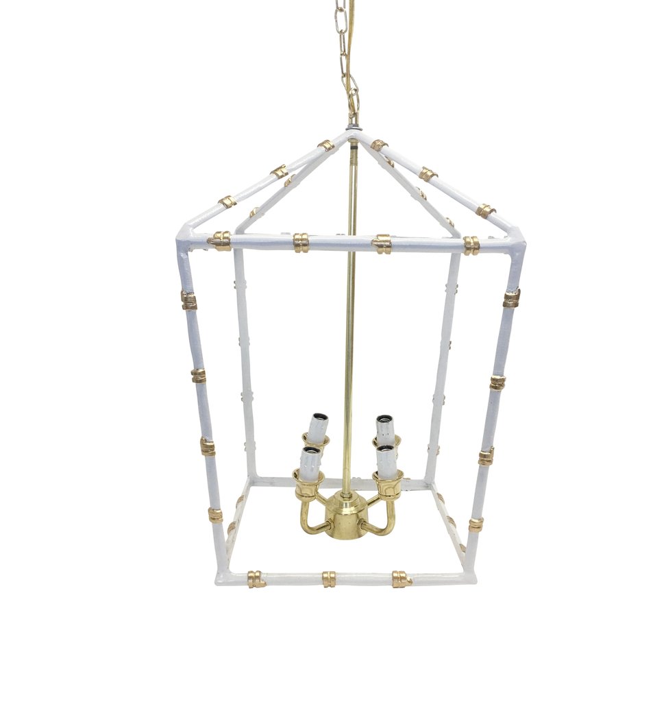 Dana Gibson Bamboo Lantern Chandelier Light