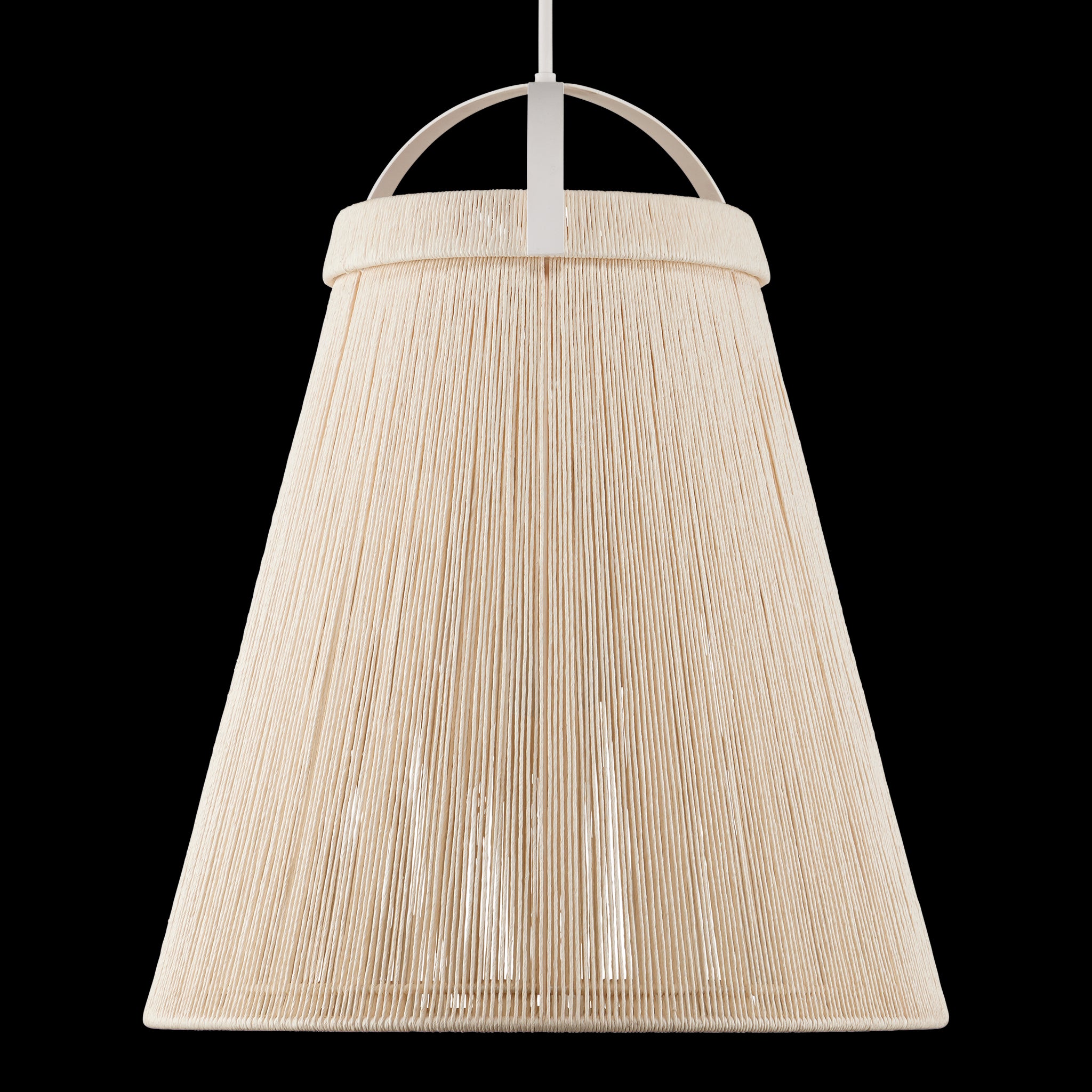 Currey & Company Parnell 27.75" White Twine 1 Light Pendant