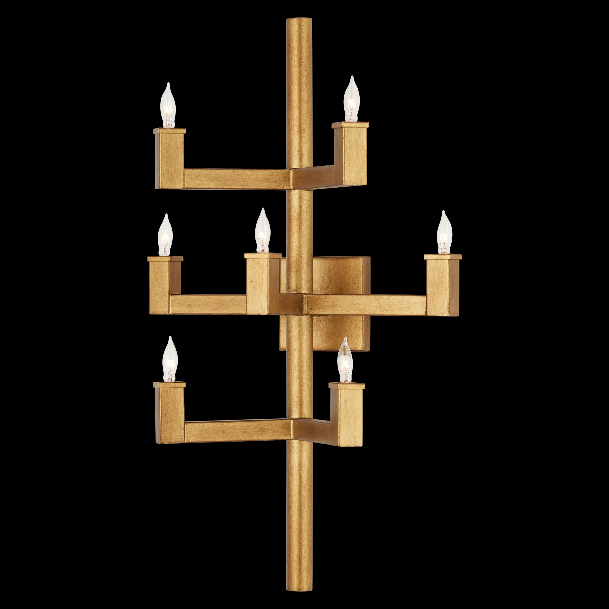 Currey & Company Andre Brass 7 Light Wall Sconce