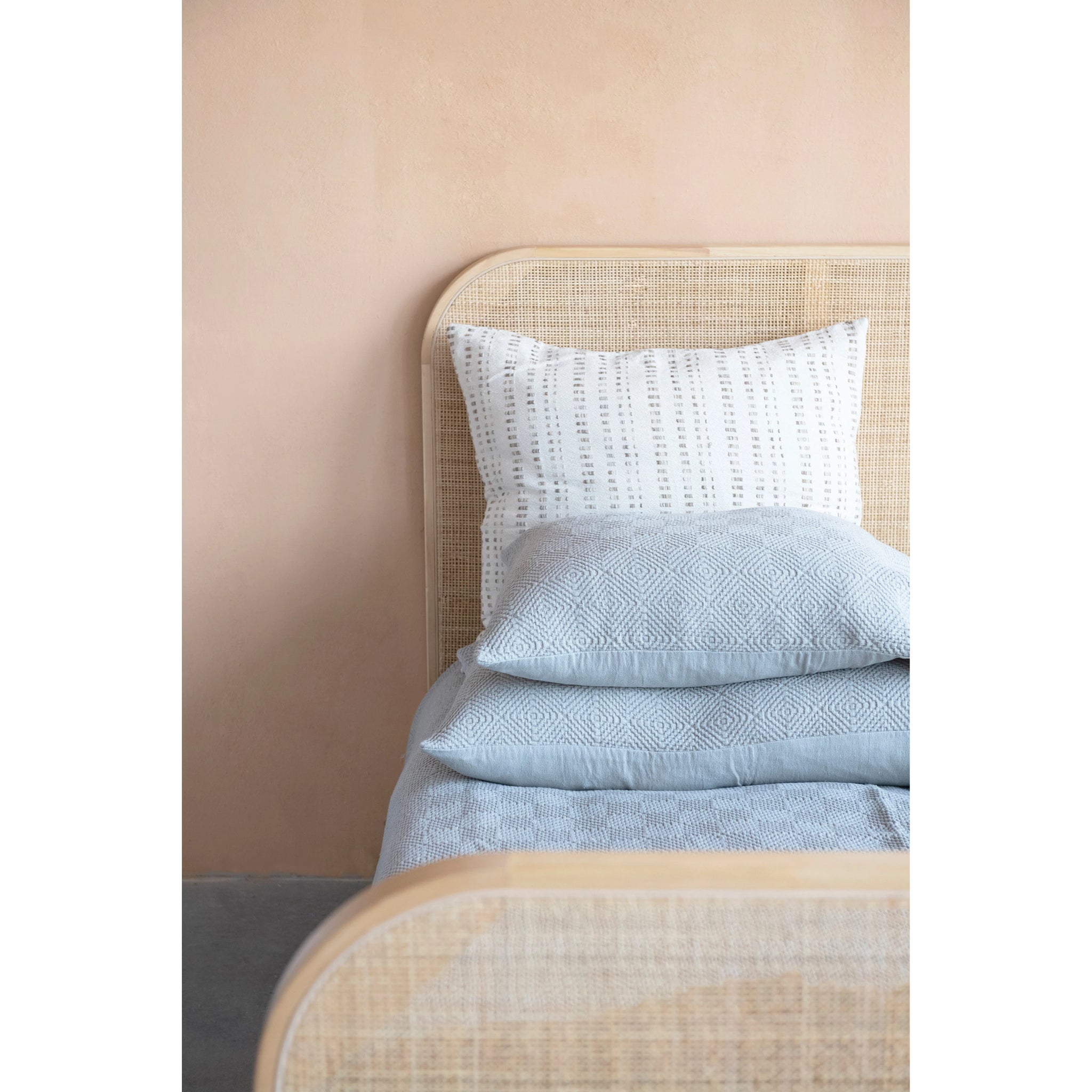 Handmade Pine Wood and Cane King Size Bed Frame