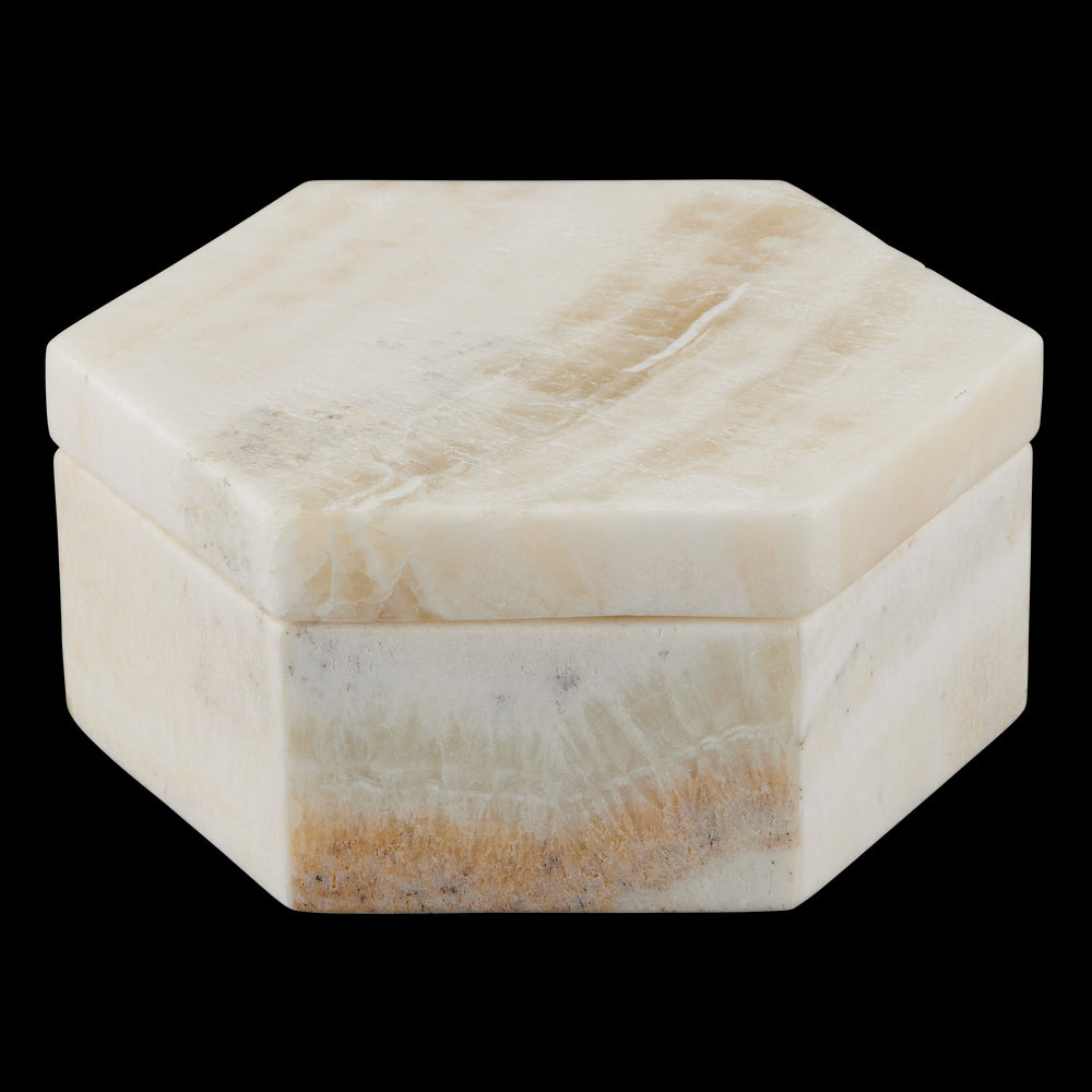 Currey & Company 7" Arco Onyx Hexagon Box