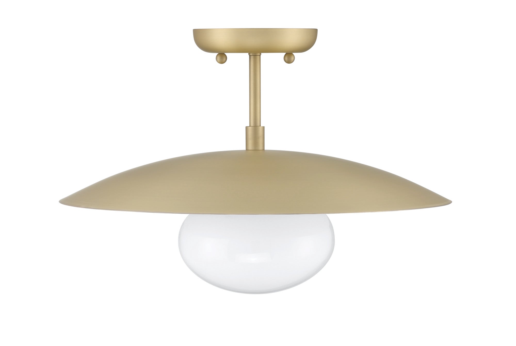 Lumanity Declan Modern Disc Satin Brass 16" Semi Flush Mount Ceiling Light