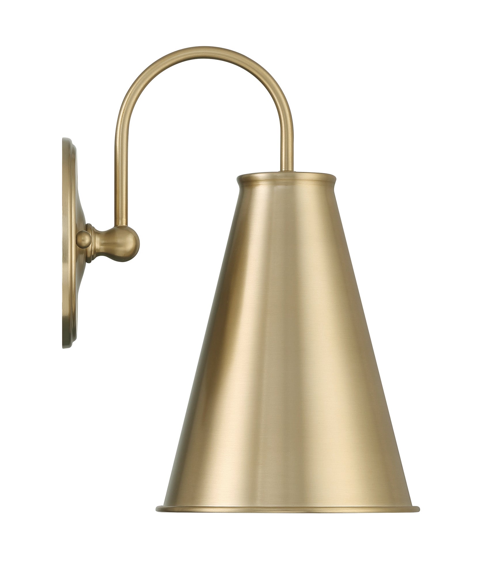 Lumanity Lincoln Tapered Metal 7" Dome Antique Brass Wall Sconce Light