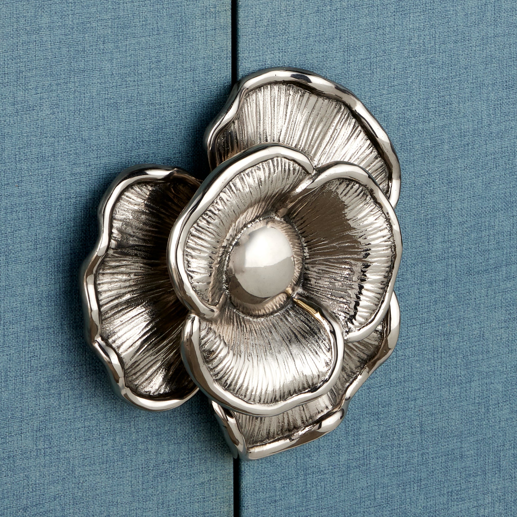 Currey & Company 48" Briallen Blue Demi Lune Oak Cabinet