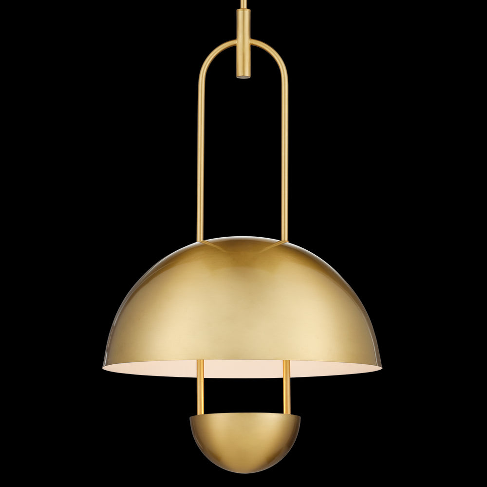 Currey & Company Creighton 17.75" Brass 1 Light Led Semi Flush Mount