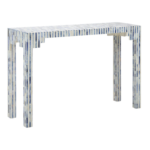 Chelsea House Bone Inlay Console Table, Blue
