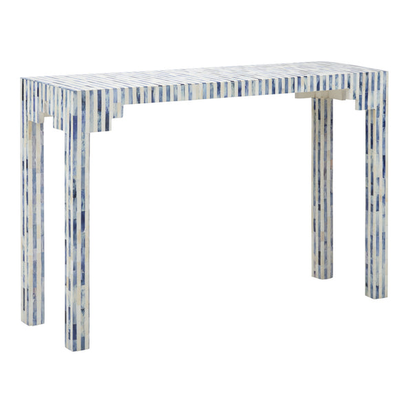 Chelsea House Bone Inlay Console Table, Blue