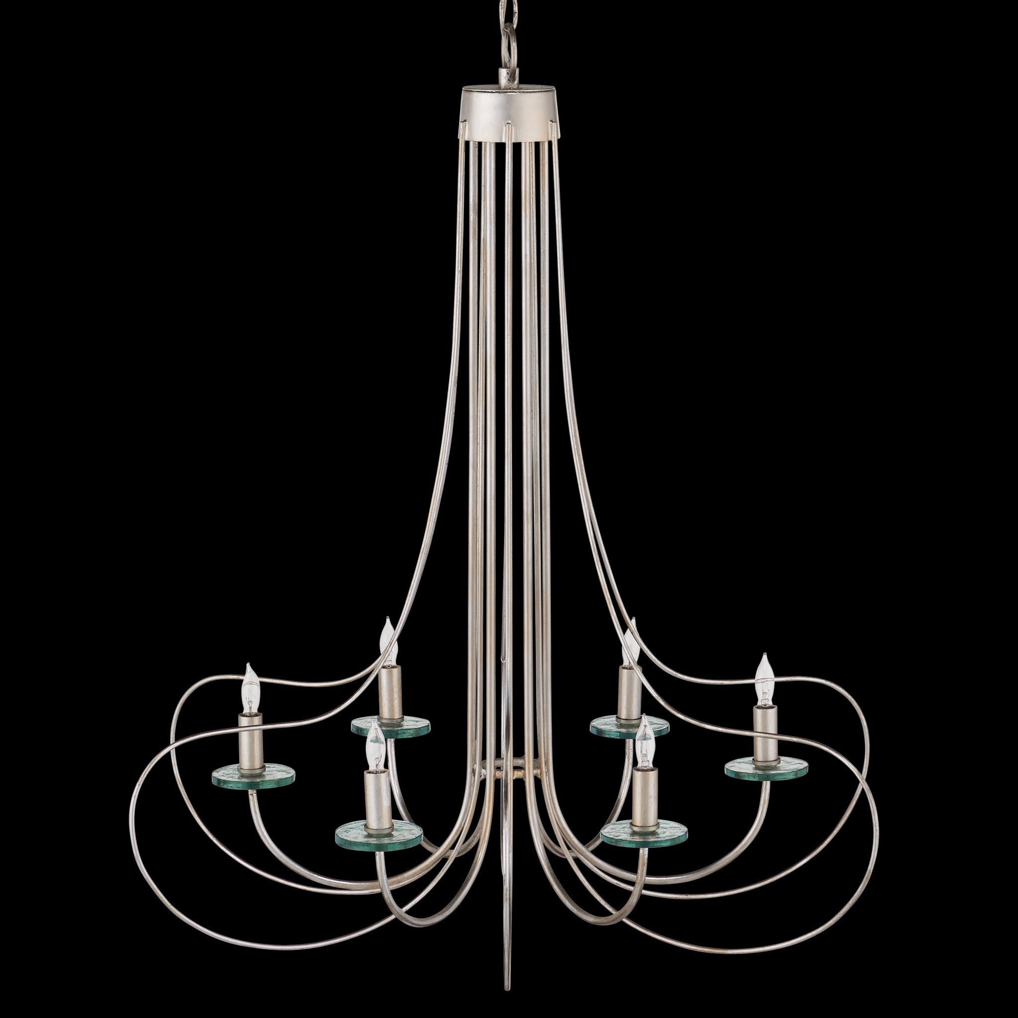 Currey & Company Harrow 30.75" Recycled Glass 6 Light Chandelier