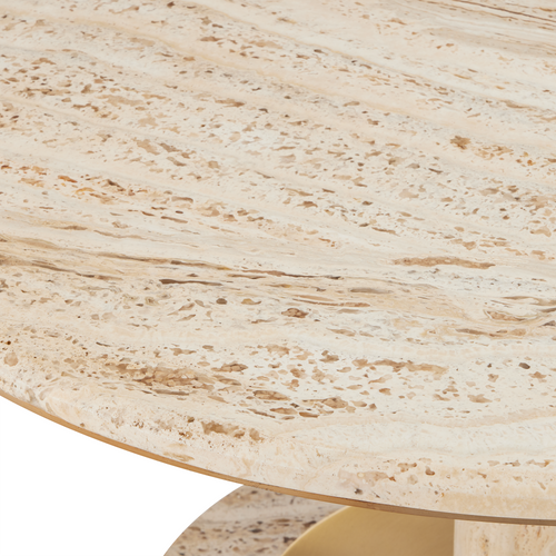 Currey & Company 17.25" Miles Travertine Cocktail Table