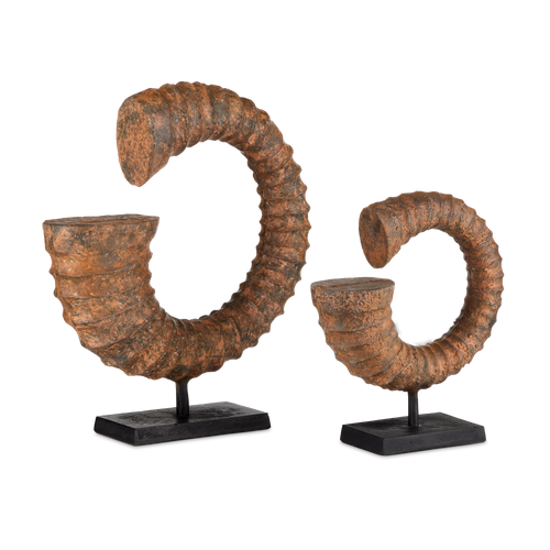 Currey & Company Faux Horn Objet Set Of 2