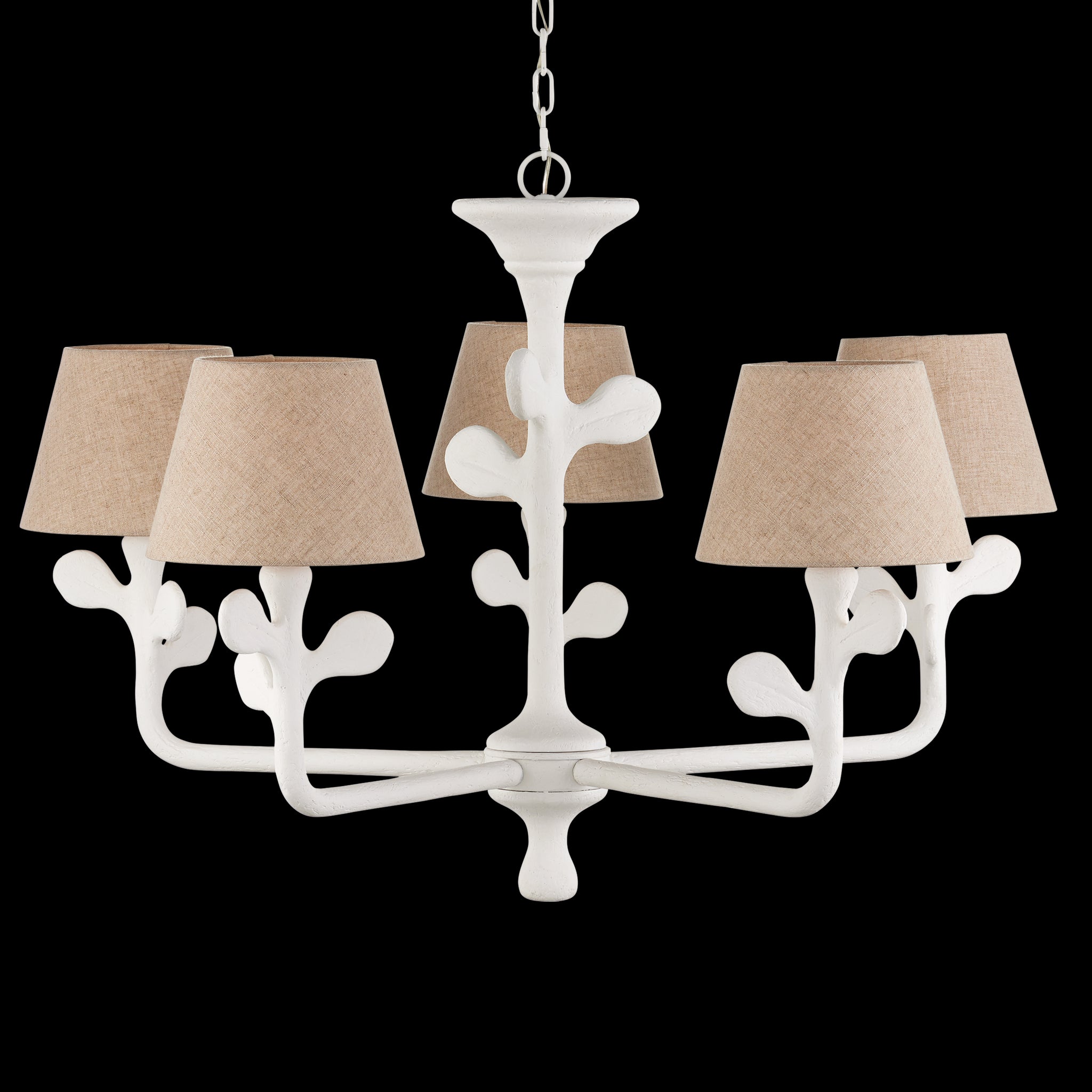 Currey & Company Charny 42" White 5 Light Chandelier
