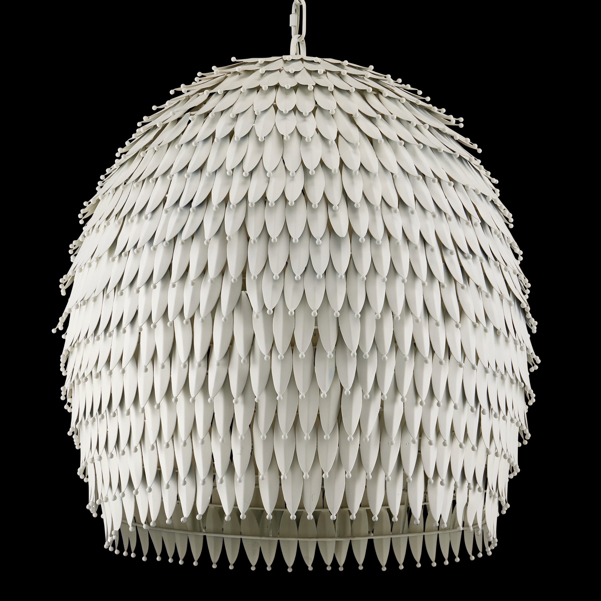 Currey & Company Overlay 24" White 3 Light Pendant