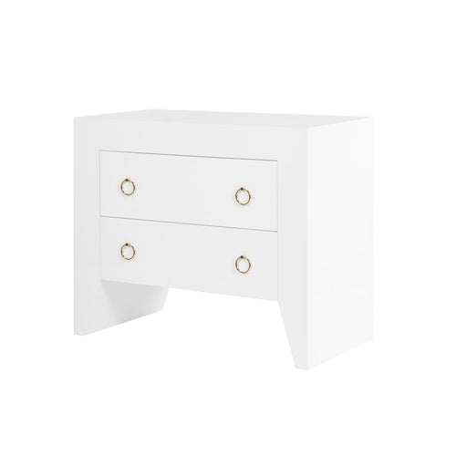 Worlds Away Easton White Side Table