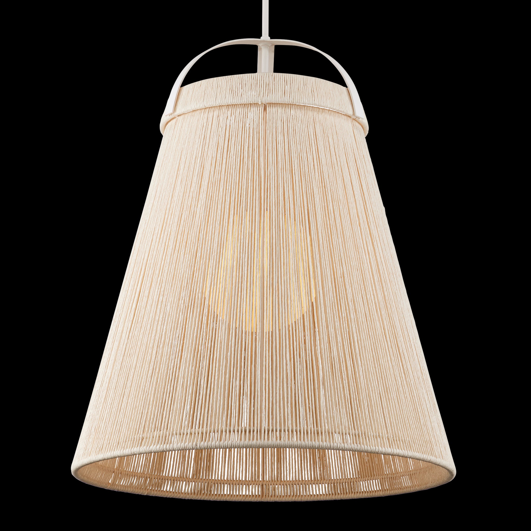 Currey & Company Parnell 27.75" White Twine 1 Light Pendant