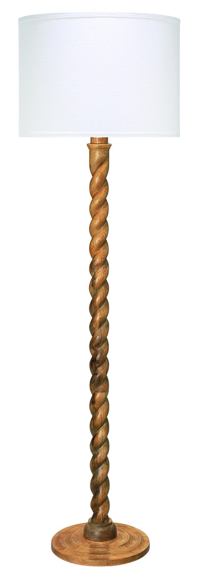 Jamie Young Barley Twist Floor Lamp In Natural Wood