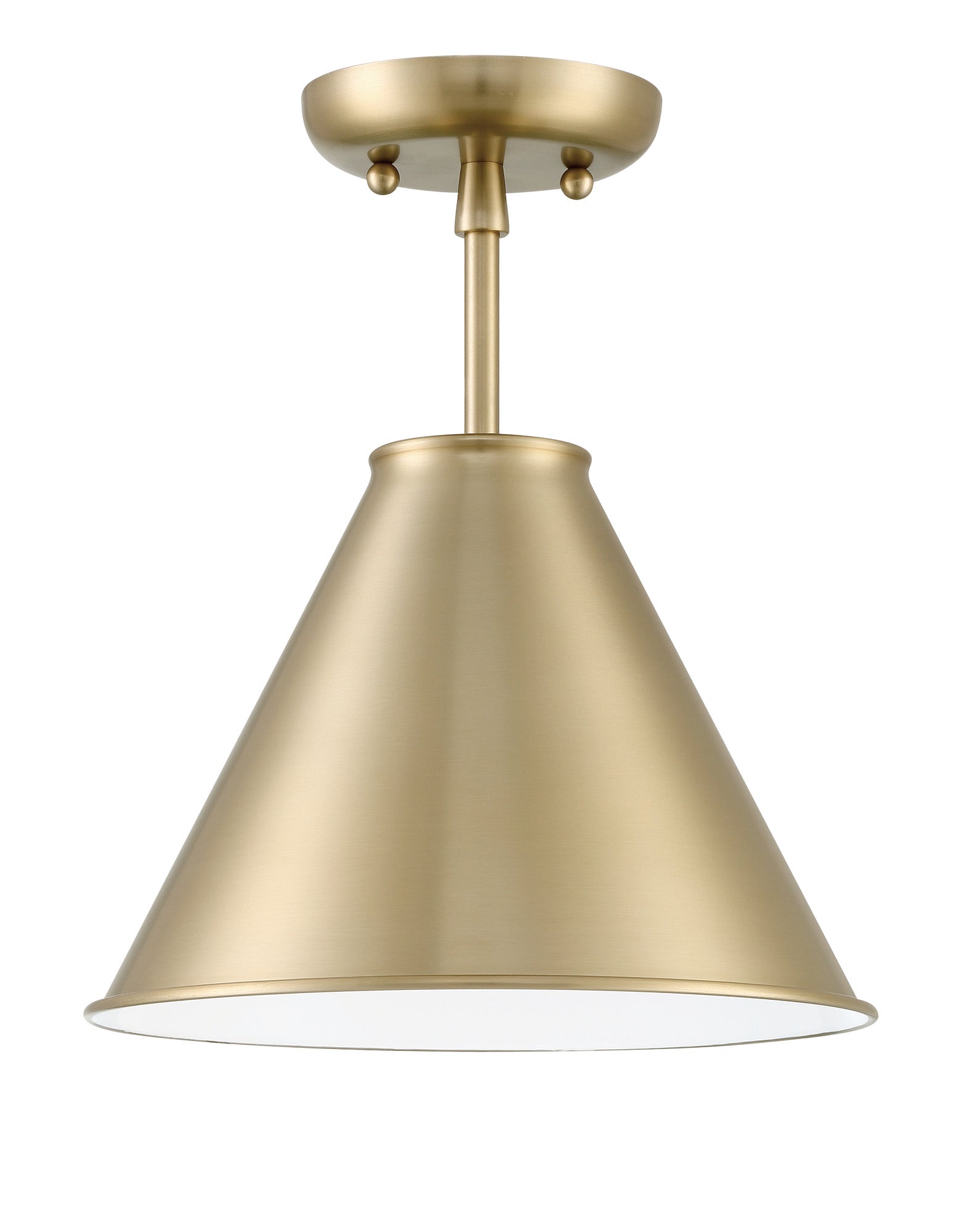 Lumanity Lincoln Tapered Metal 11" Antique Brass Semi Flush Mount Ceiling Light