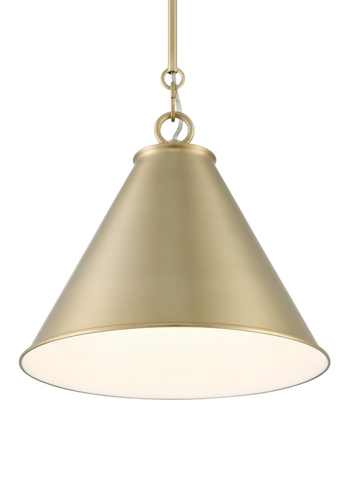 Lumanity Lincoln Tapered Metal 11" Dome Antique Brass Pendant Light