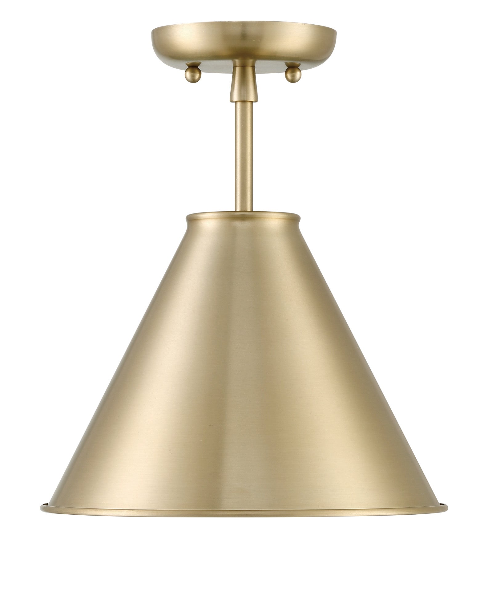 Lumanity Lincoln Tapered Metal 11" Antique Brass Semi Flush Mount Ceiling Light