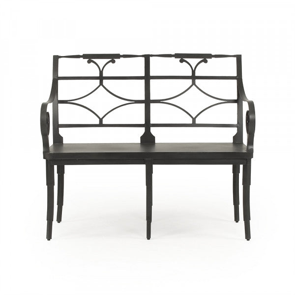 Zentique Ranier Metal Bench Antique Black