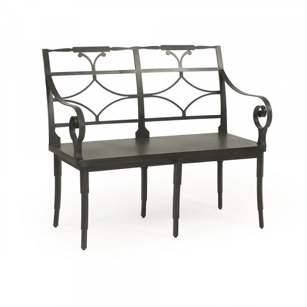 Zentique Ranier Metal Bench Antique Black