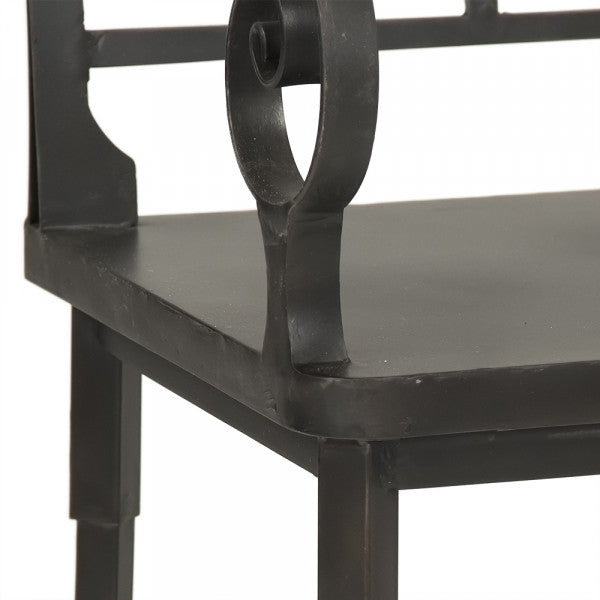Zentique Ranier Metal Bench Antique Black