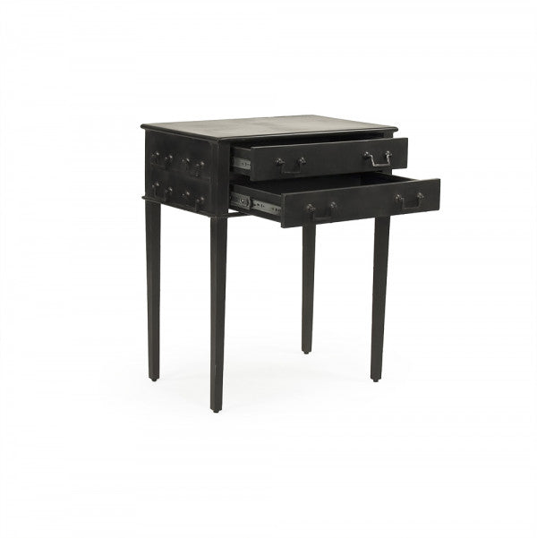 Zentique Delane Metal Table Antique Black