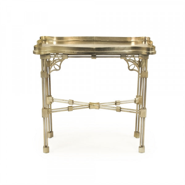 Zentique Garlen Metal Table Antique Gold