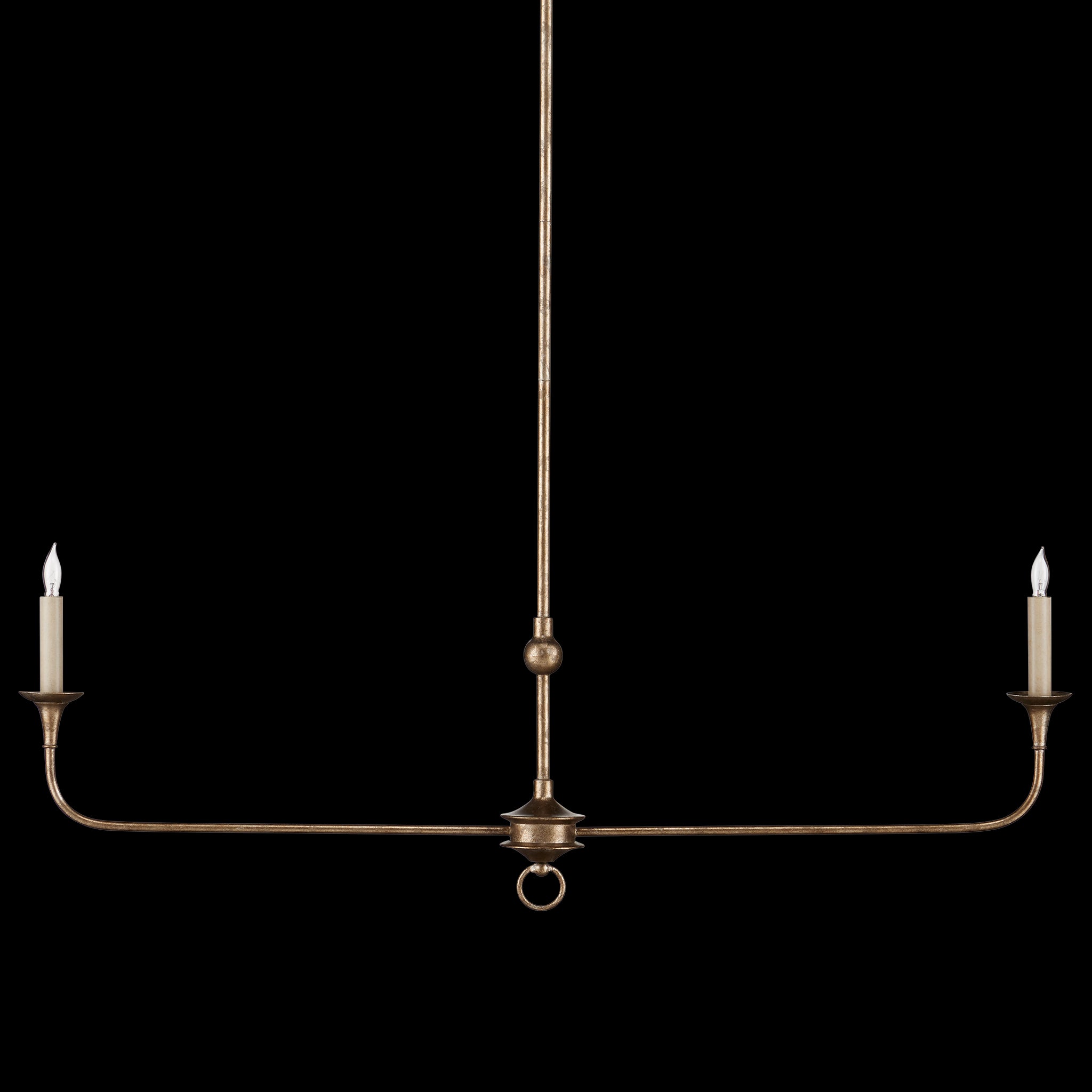 Currey & Company Nottaway 40" Bronze 2 Light Linear Chandelier