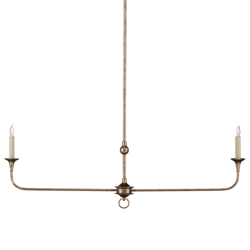 Currey & Company Nottaway 40" Bronze 2 Light Linear Chandelier