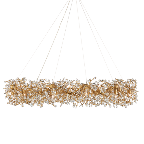 Currey & Company Crystal Bud 57.5" 24 Light Ring Chandelier