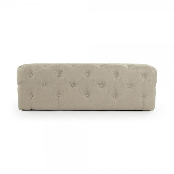 Zentique Rectangular Tufted Ottoman Natural Linen