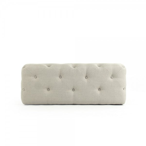Zentique Calvin Tufted Ottoman Natural Linen