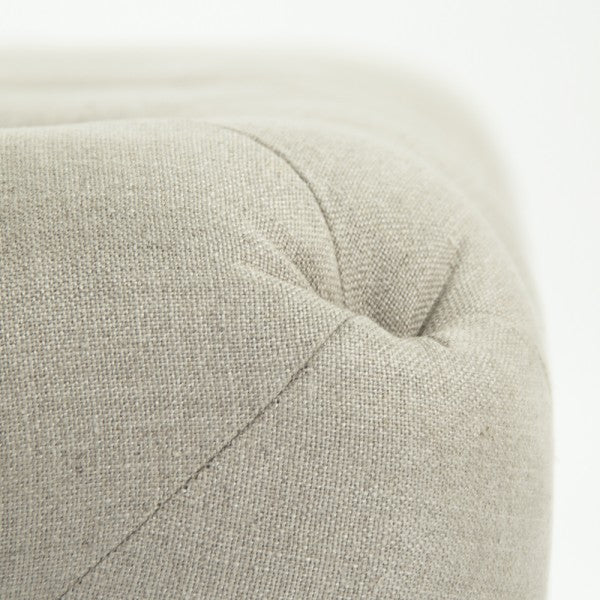 Zentique Calvin Tufted Ottoman Natural Linen