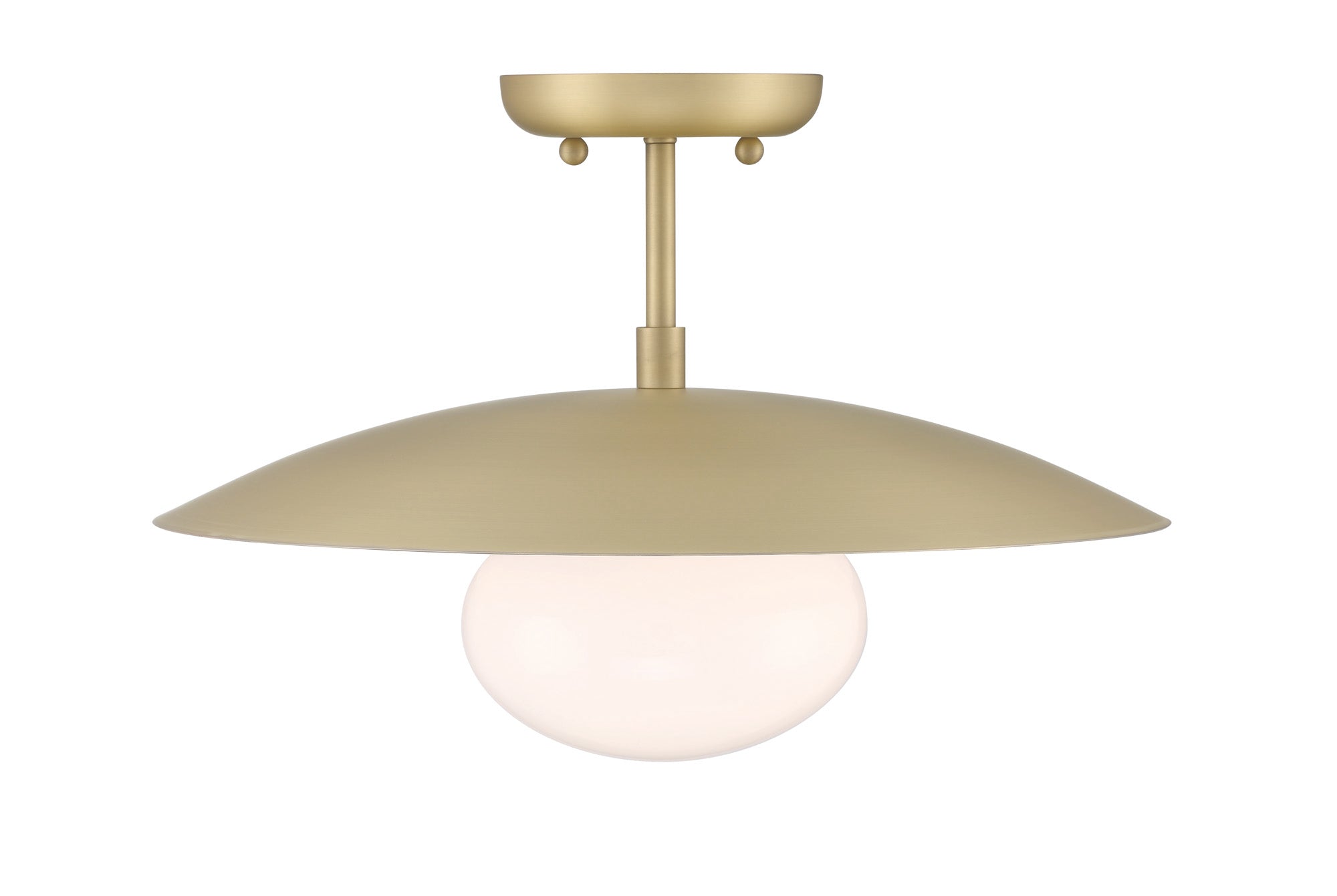 Lumanity Declan Modern Disc Satin Brass 16" Semi Flush Mount Ceiling Light
