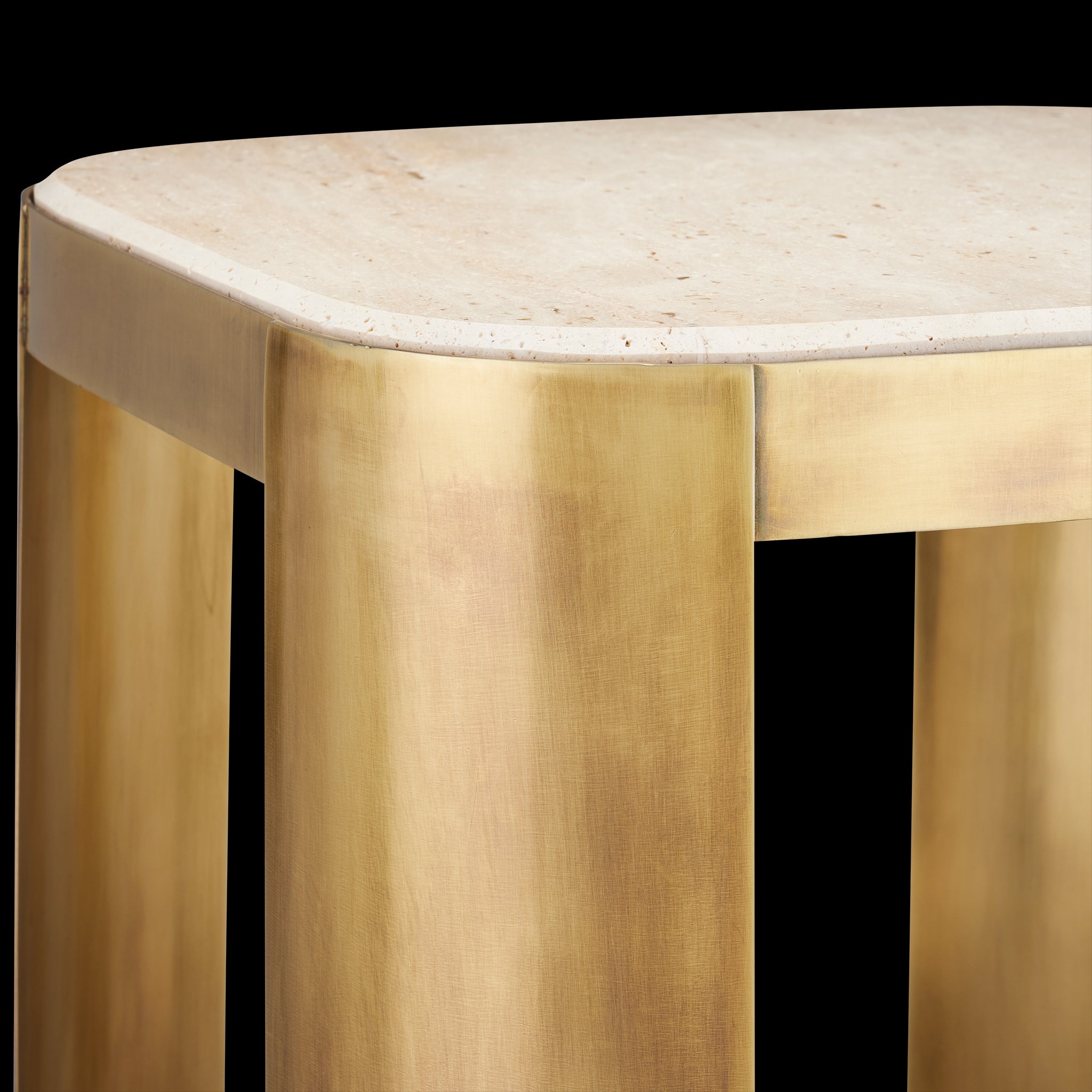 Currey & Company 20.5" Sev Travertine Accent Table