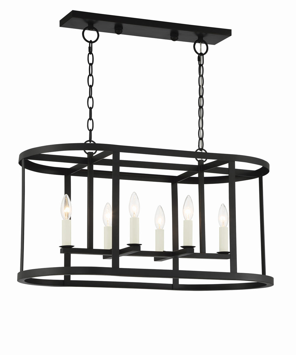 Lumanity Bryant 6 Light Linear Geometric Chandelier