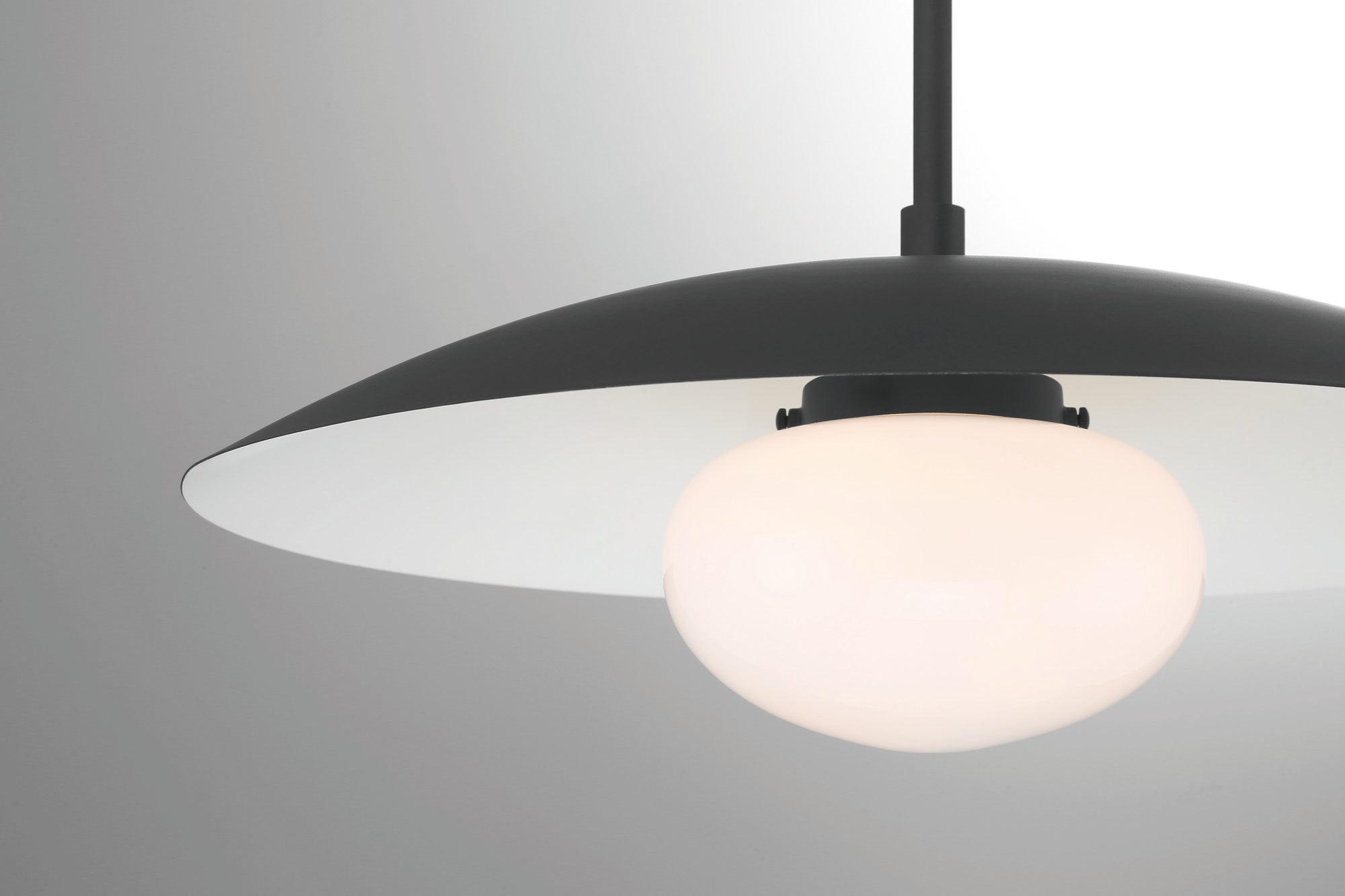 Lumanity Declan Modern Disc Matte Black 18" Pendant Ceiling Light