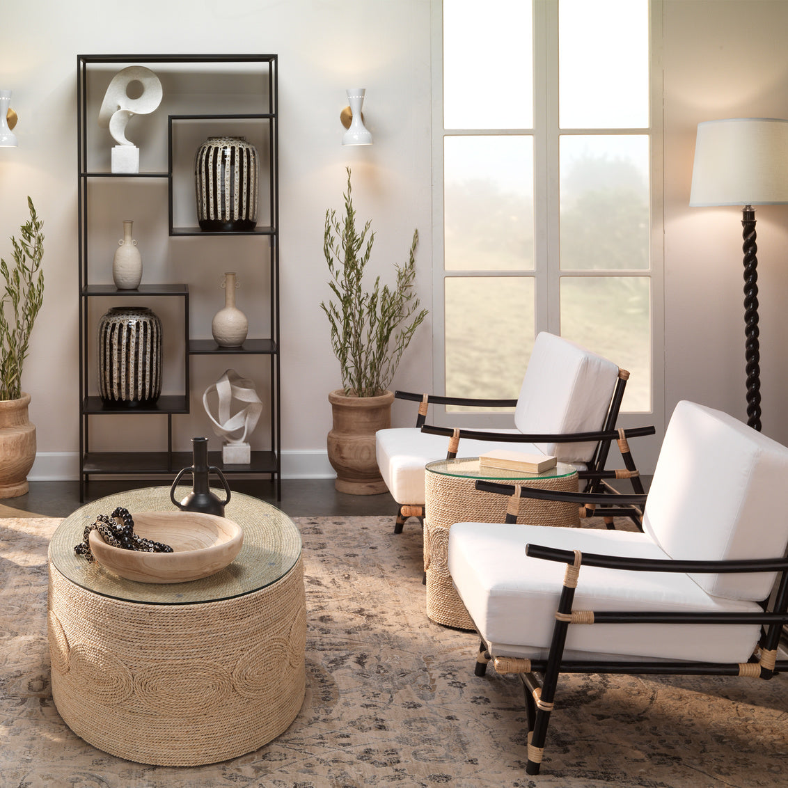 Jamie Young Barley Twist Floor Lamp In Black