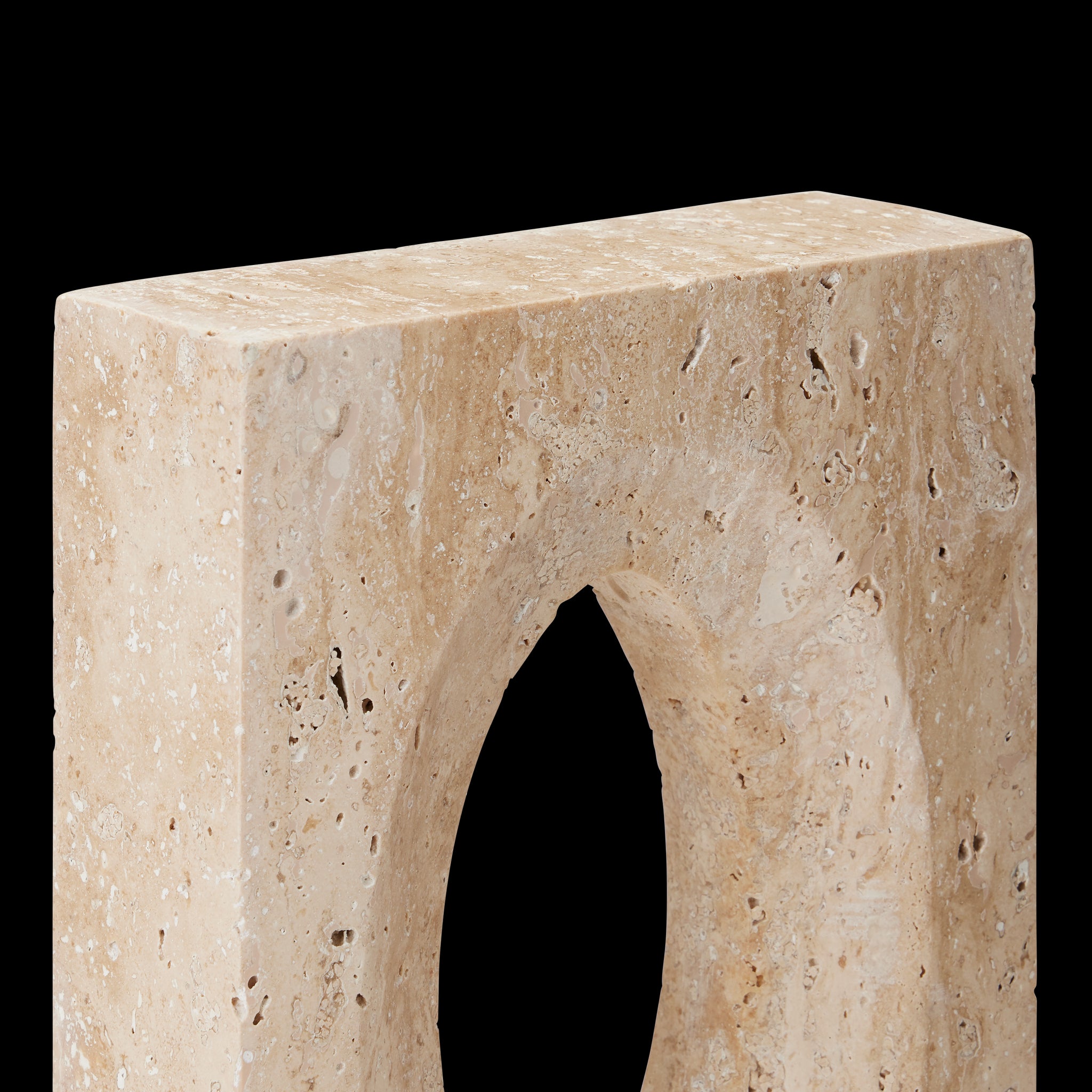 Currey & Company 8" Demi Travertine Bookends Set Of 2