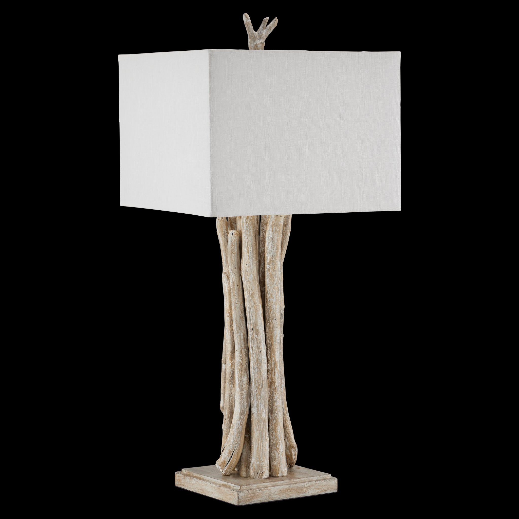 Currey & Company 34" Driftwood Whitewash Table Lamp