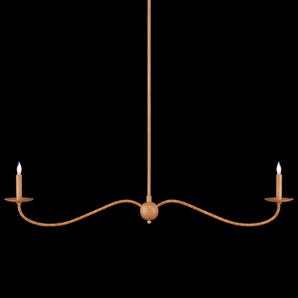 Currey & Company Saxon 43.25" Rattan 2 Light Linear Chandelier