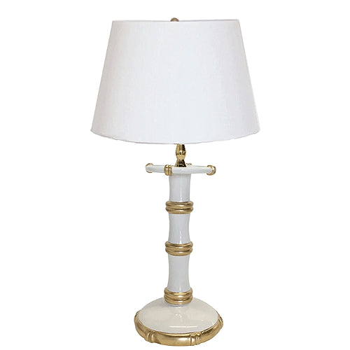 Dana Gibson Candlestick Lamp in White