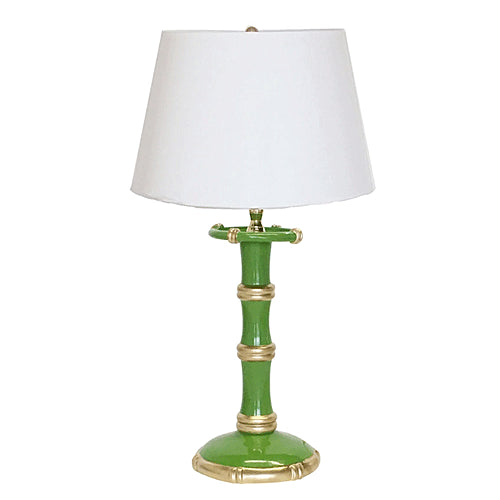 Dana Gibson Candlestick Lamp in Green