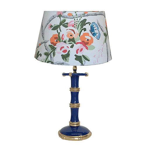 Dana Gibson Candlestick Lamp in Navy Blue