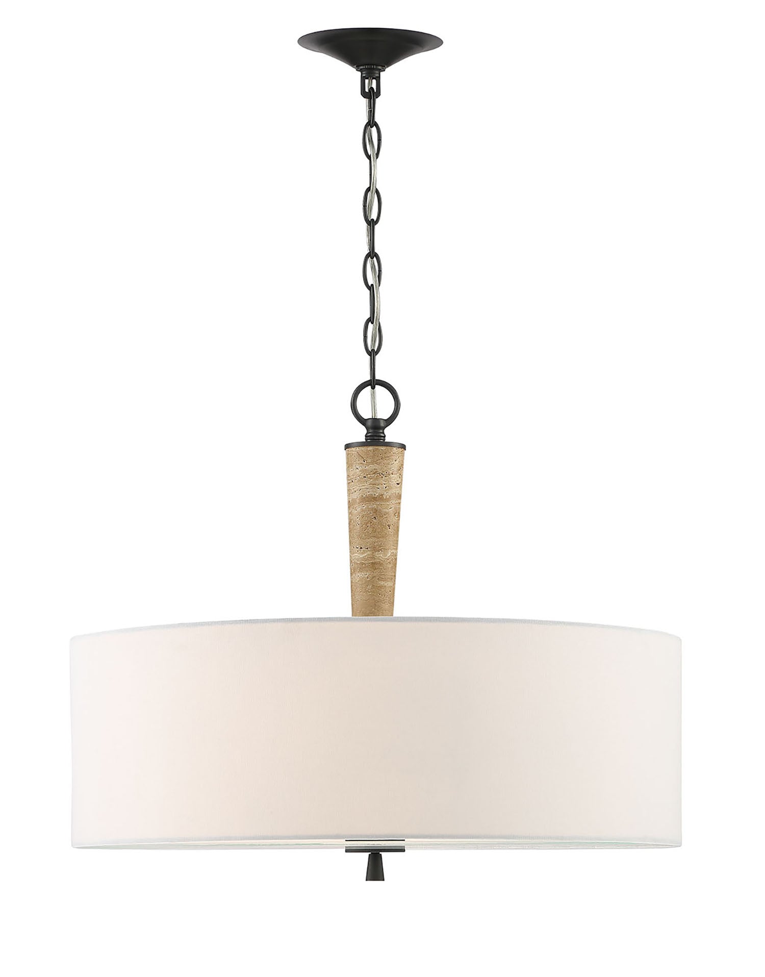 Lumanity Sullivan Contemporary Travertine 2 Light Drum Chandelier
