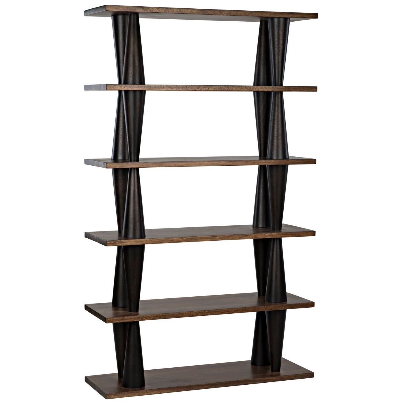 Noir Mood Bookcase, Ebony And Dark Walnut